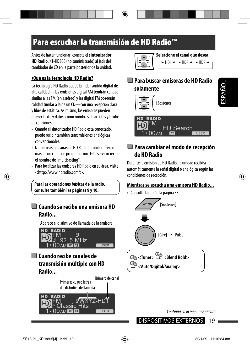 Para escuchar la transmisión de hd radio | JVC CD Receiver KD-R800 User Manual | Page 69 / 151