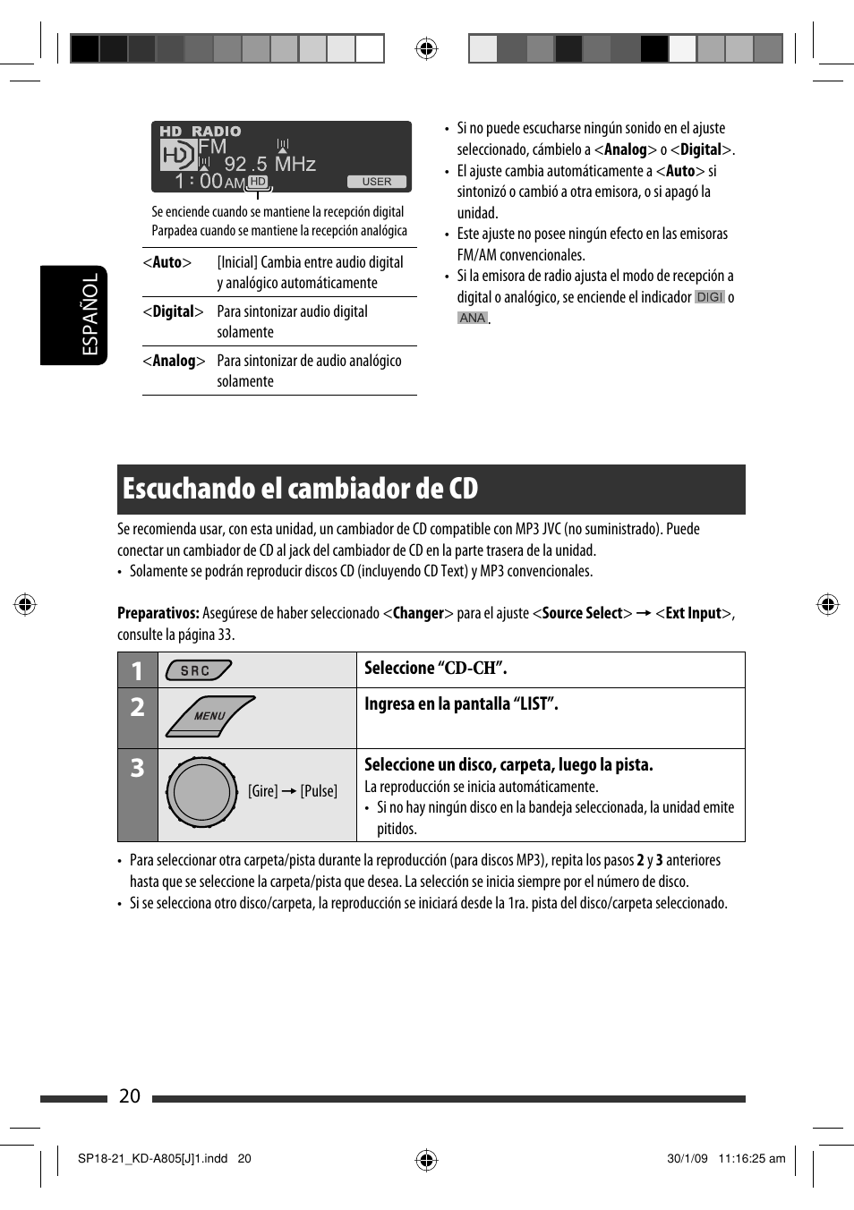 Escuchando el cambiador de cd | JVC CD Receiver KD-R800 User Manual | Page 70 / 151
