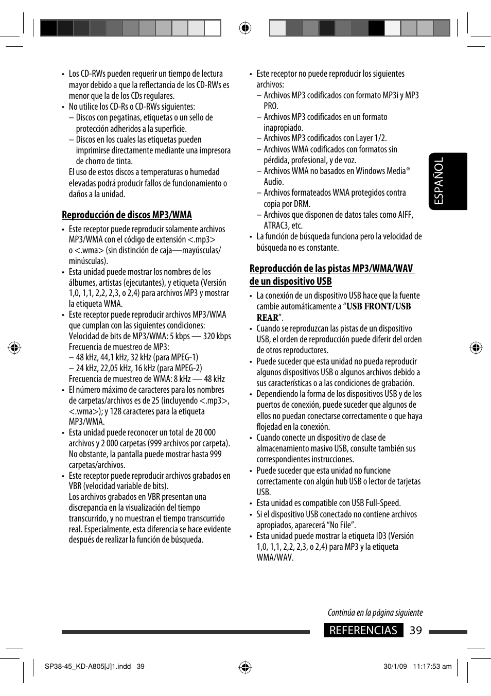 39 referencias español | JVC CD Receiver KD-R800 User Manual | Page 89 / 151