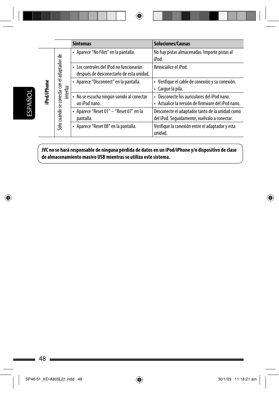 48 español | JVC CD Receiver KD-R800 User Manual | Page 98 / 151