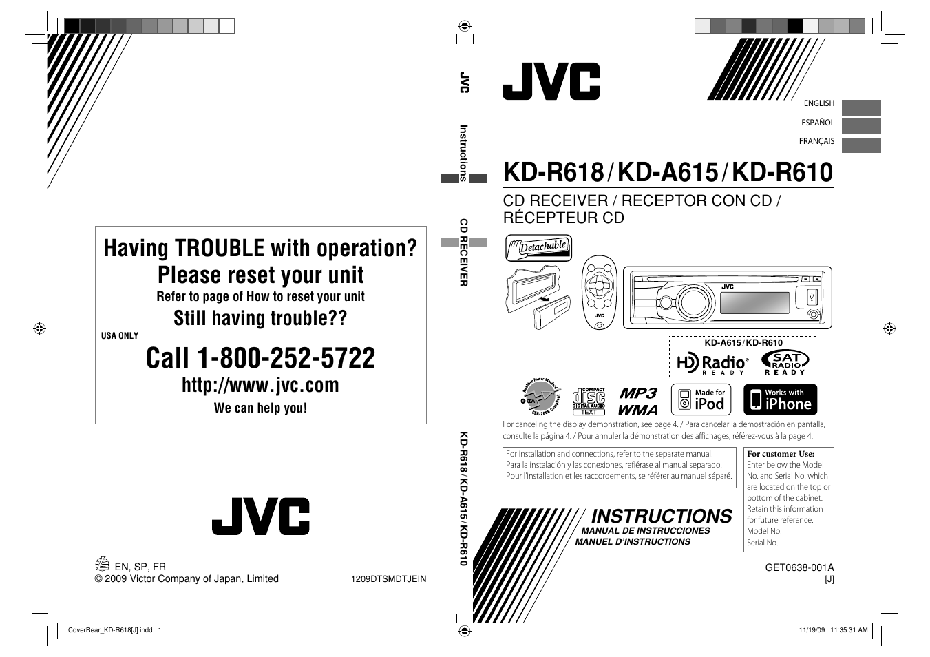 JVC KD-A615 User Manual | 131 pages