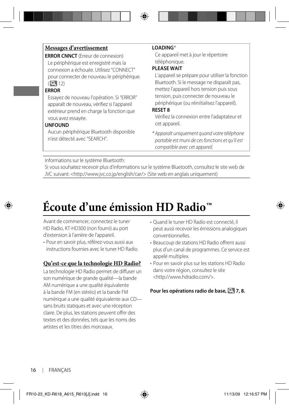 Écoute d’une émission hd radio | JVC KD-A615 User Manual | Page 100 / 131