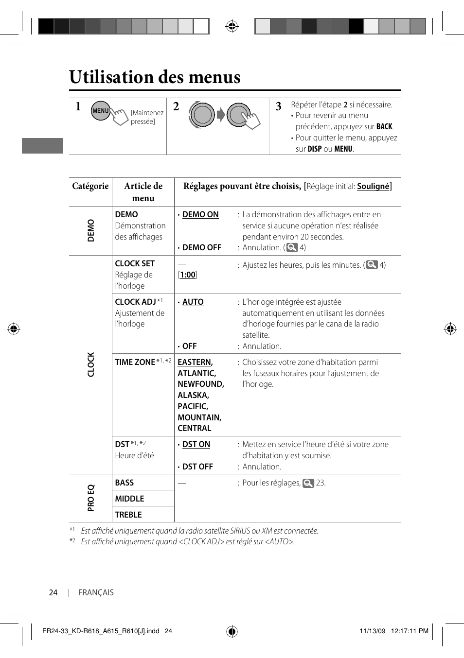 Utilisation des menus | JVC KD-A615 User Manual | Page 108 / 131