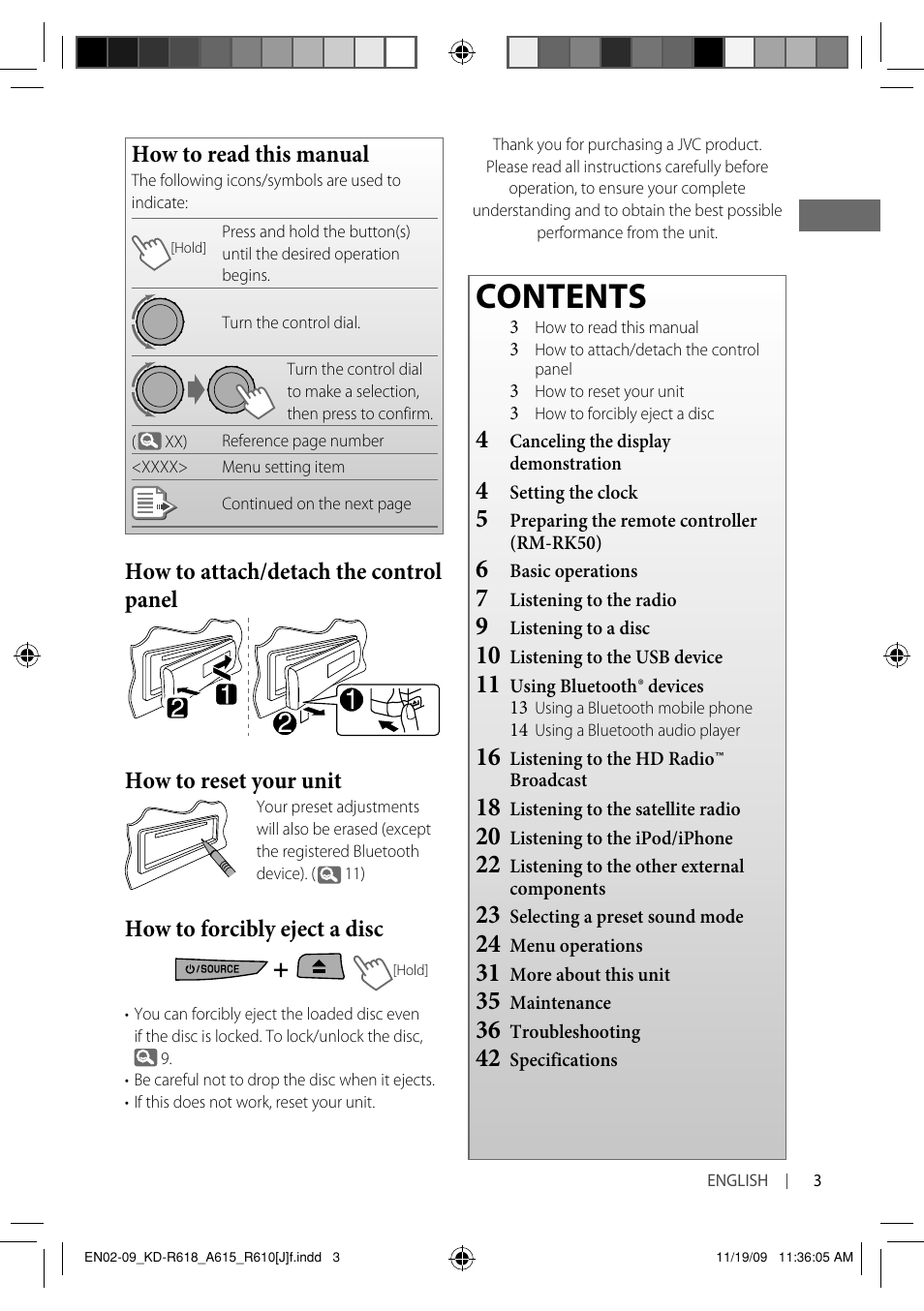 JVC KD-A615 User Manual | Page 3 / 131
