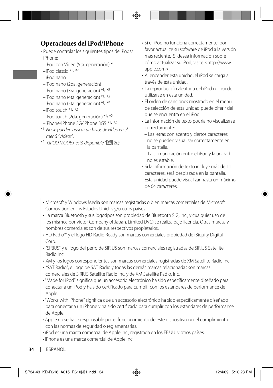 Operaciones del ipod/iphone | JVC KD-A615 User Manual | Page 76 / 131