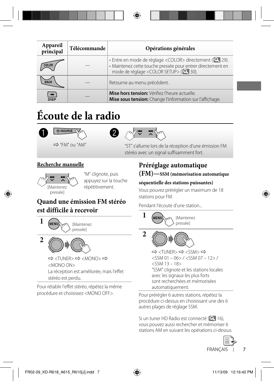 Écoute de la radio, Préréglage automatique (fm) | JVC KD-A615 User Manual | Page 91 / 131