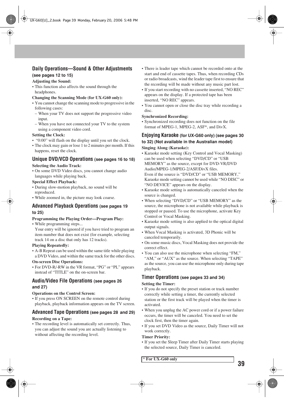 JVC UX-G60 User Manual | Page 41 / 48