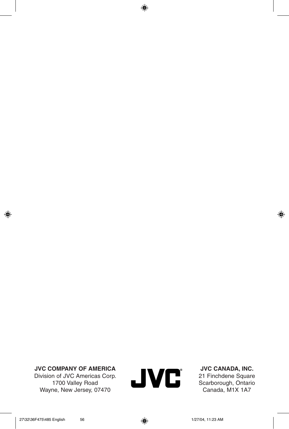 JVC AV 27F475 User Manual | Page 56 / 56