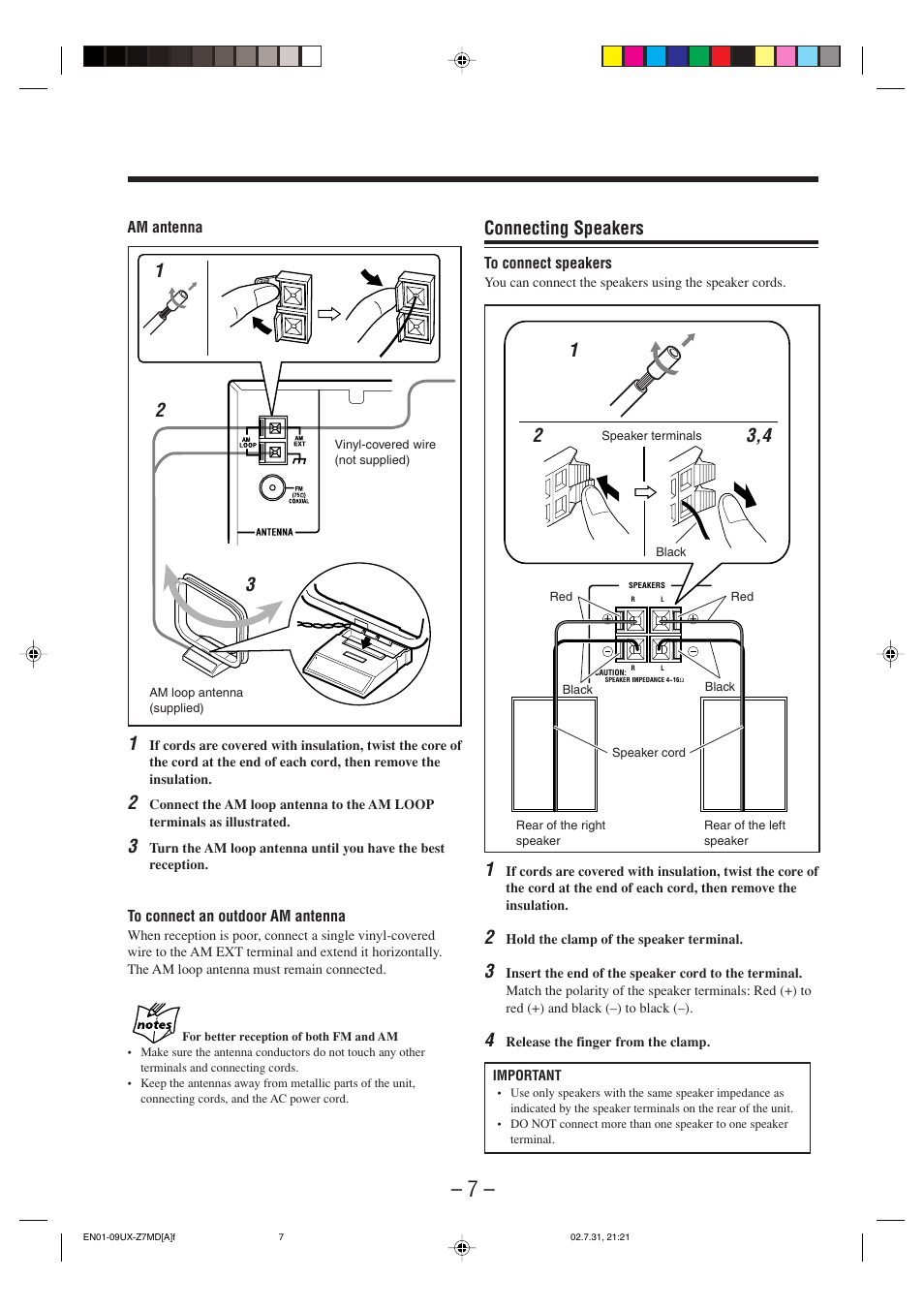 Connecting speakers | JVC 0802MWMMDWJEM User Manual | Page 10 / 74