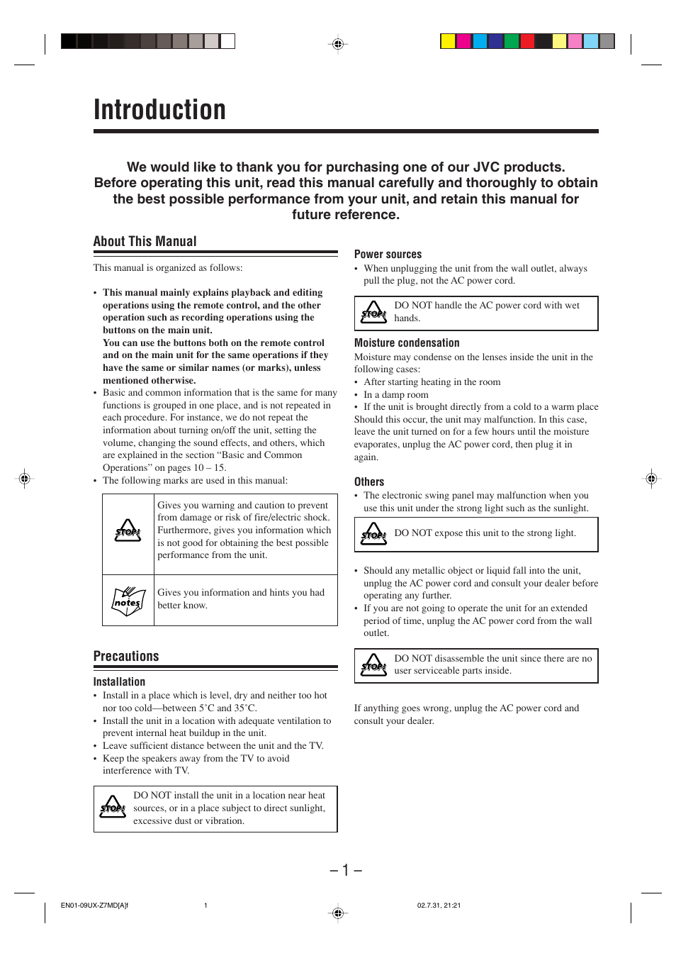 Introduction, About this manual, Precautions | JVC 0802MWMMDWJEM User Manual | Page 4 / 74