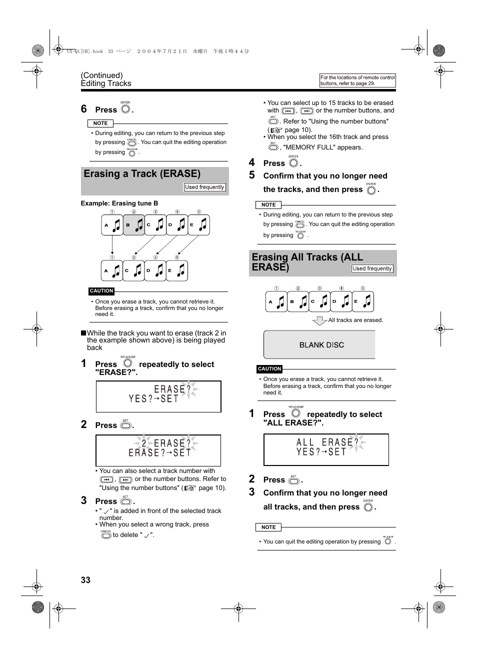 JVC CA-UXQ1S User Manual | Page 36 / 52