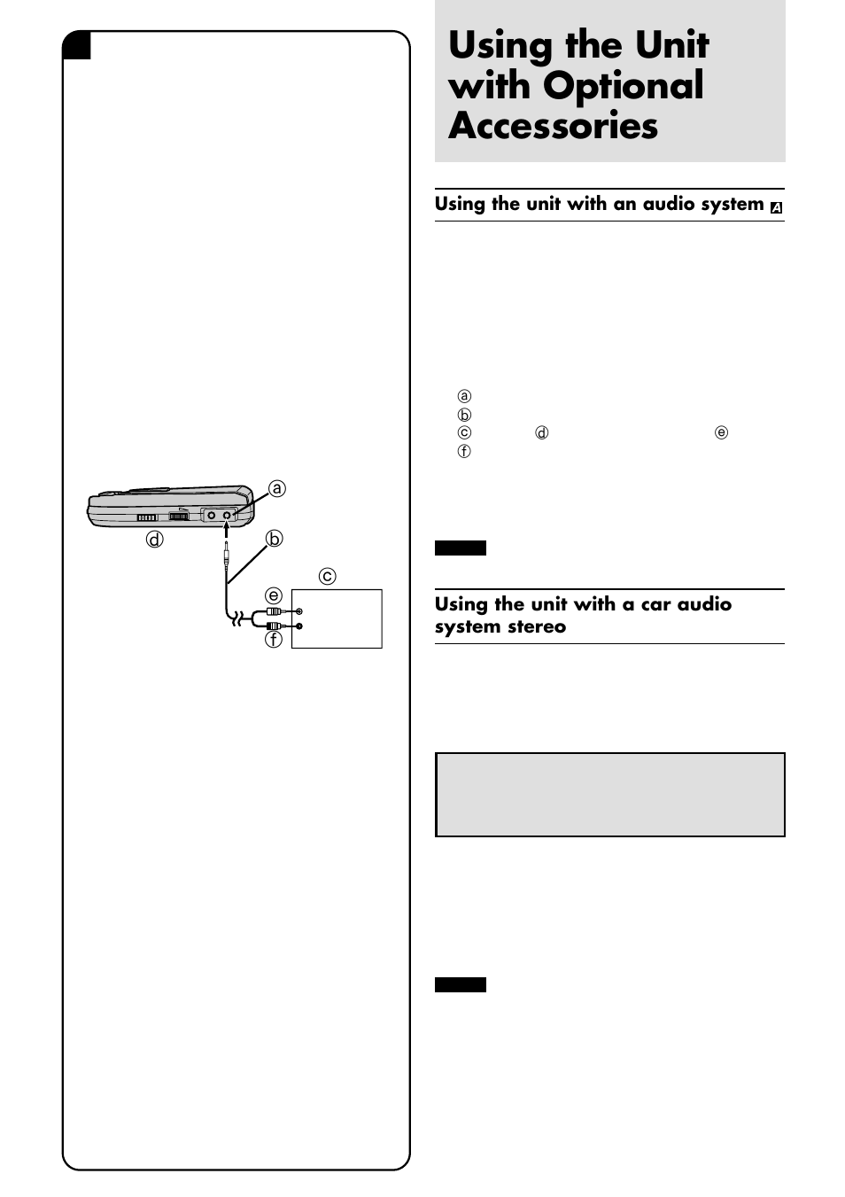 Using the unit with optional accessories | JVC XL-PG31 User Manual | Page 26 / 38