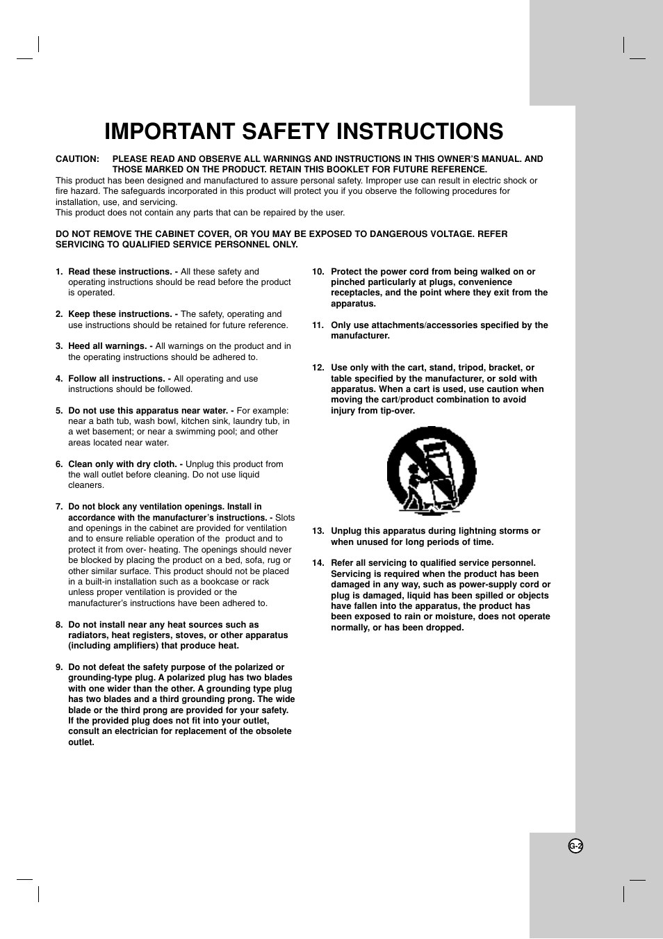 Important safety instructions | JVC LVT2051-002A User Manual | Page 3 / 28