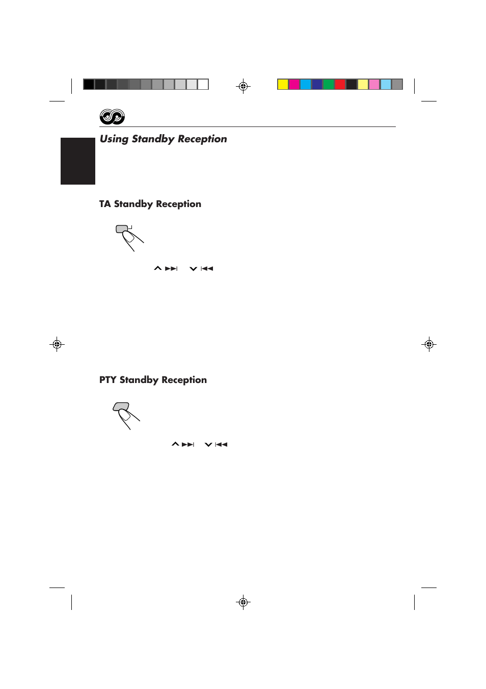 Using standby reception, Ta standby reception, Pty standby reception | JVC KD-SX878R User Manual | Page 12 / 46
