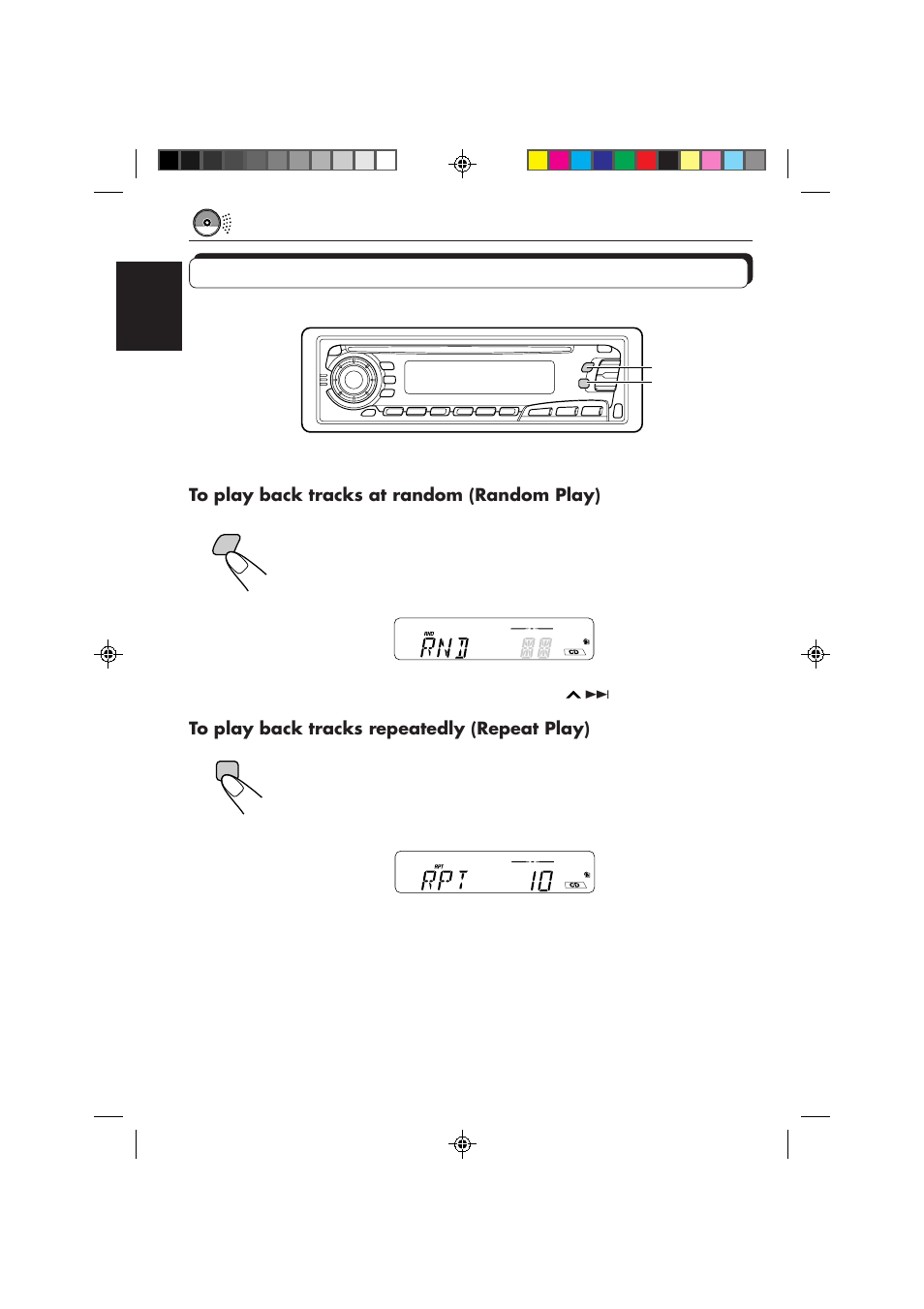 Selecting cd playback modes | JVC KD-SX878R User Manual | Page 20 / 46