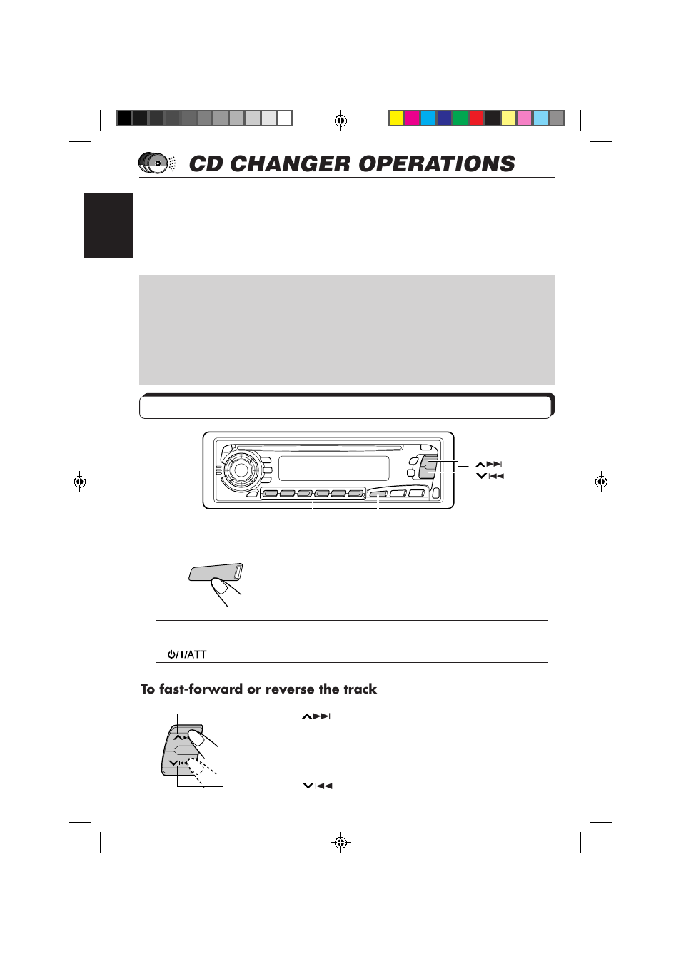 Cd changer operations, Playing cds, Select the cd automatic changer | JVC KD-SX878R User Manual | Page 34 / 46