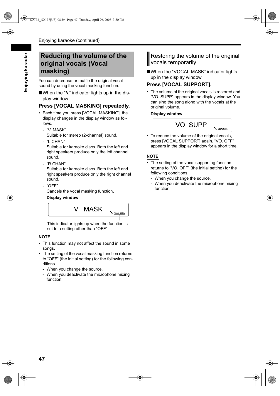 JVC CA-NXF7 User Manual | Page 50 / 76