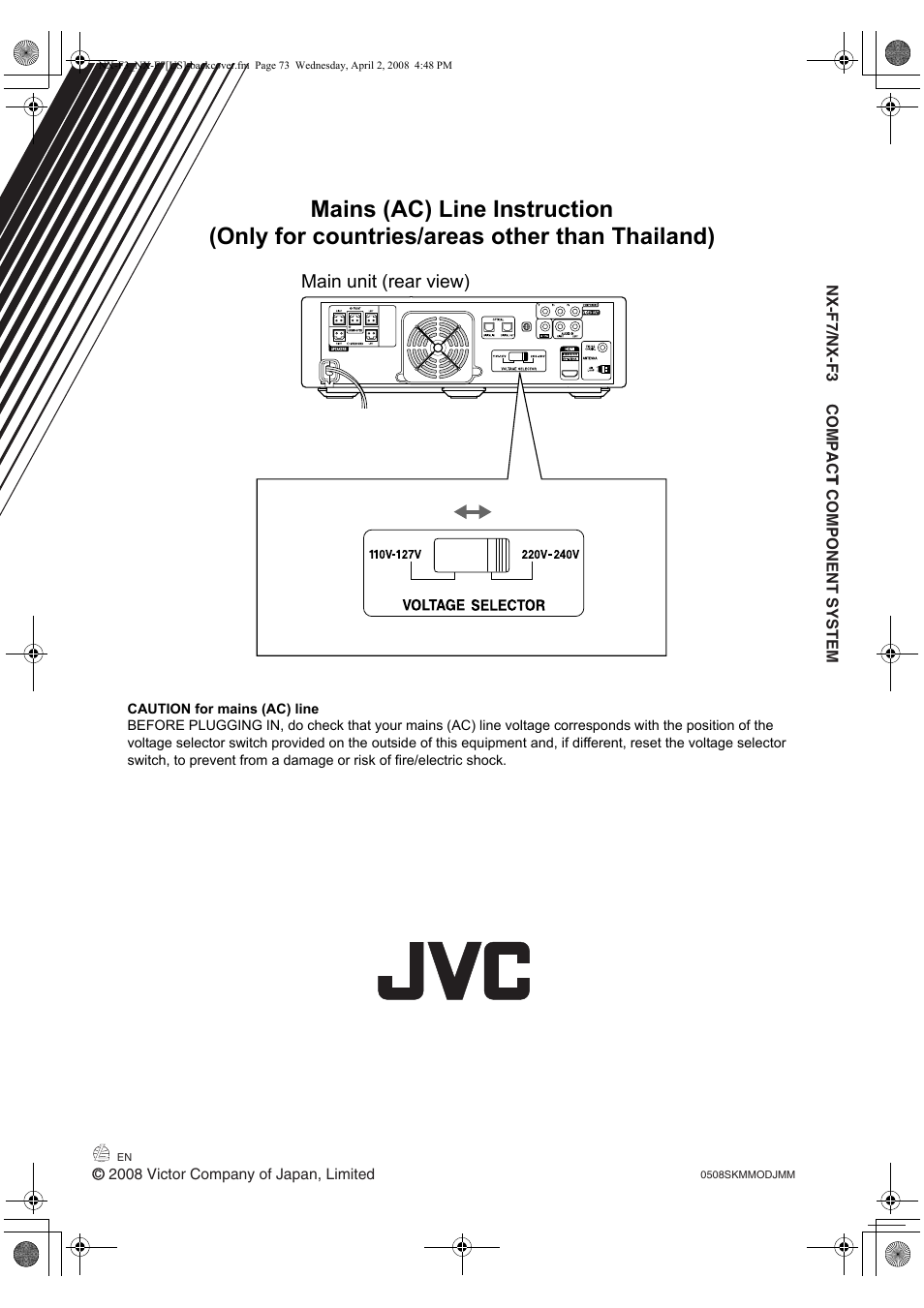 JVC CA-NXF7 User Manual | Page 76 / 76