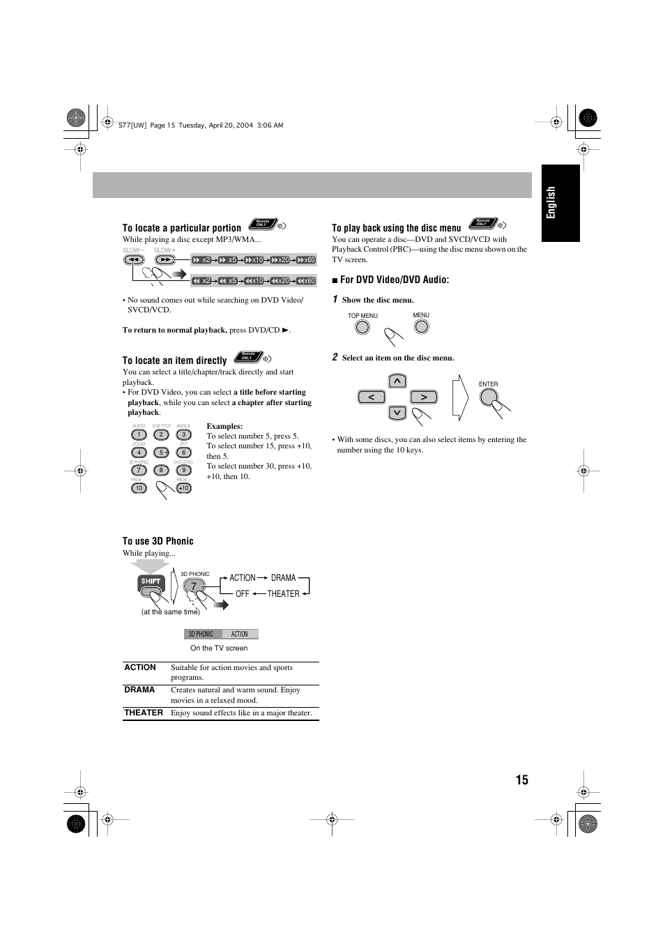 English | JVC UX-S77 User Manual | Page 19 / 155