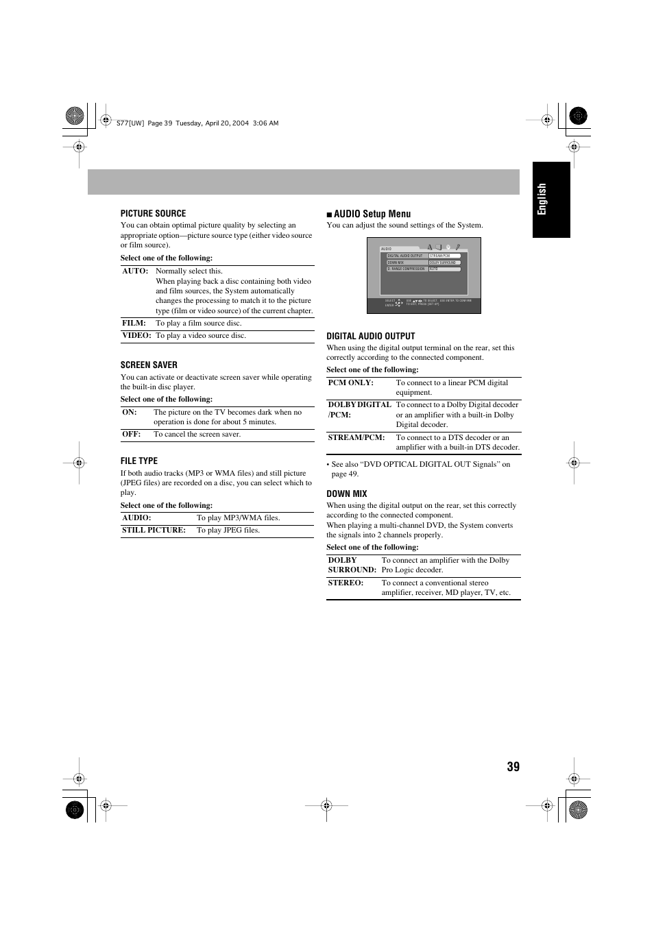 English | JVC UX-S77 User Manual | Page 43 / 155