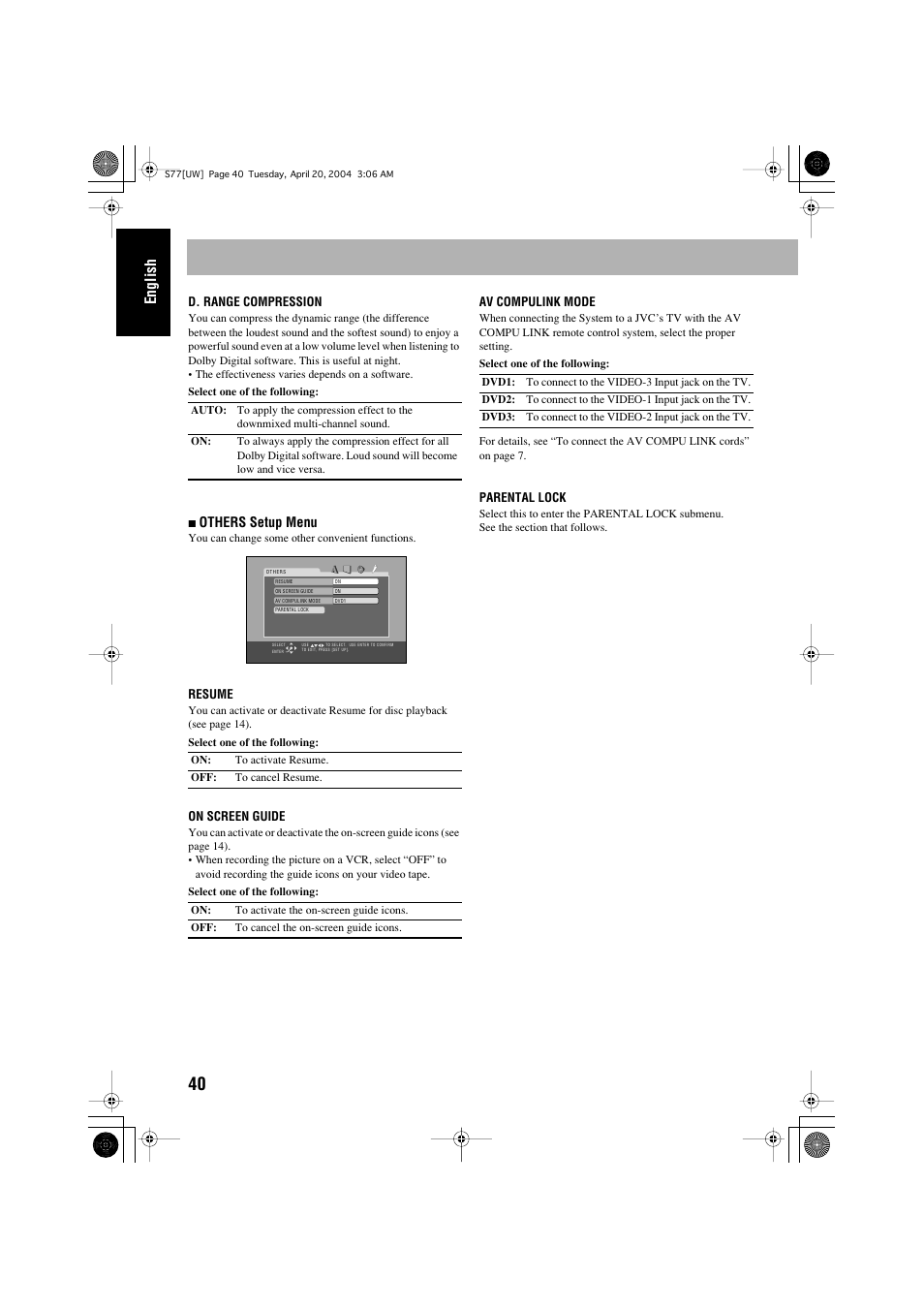 English | JVC UX-S77 User Manual | Page 44 / 155