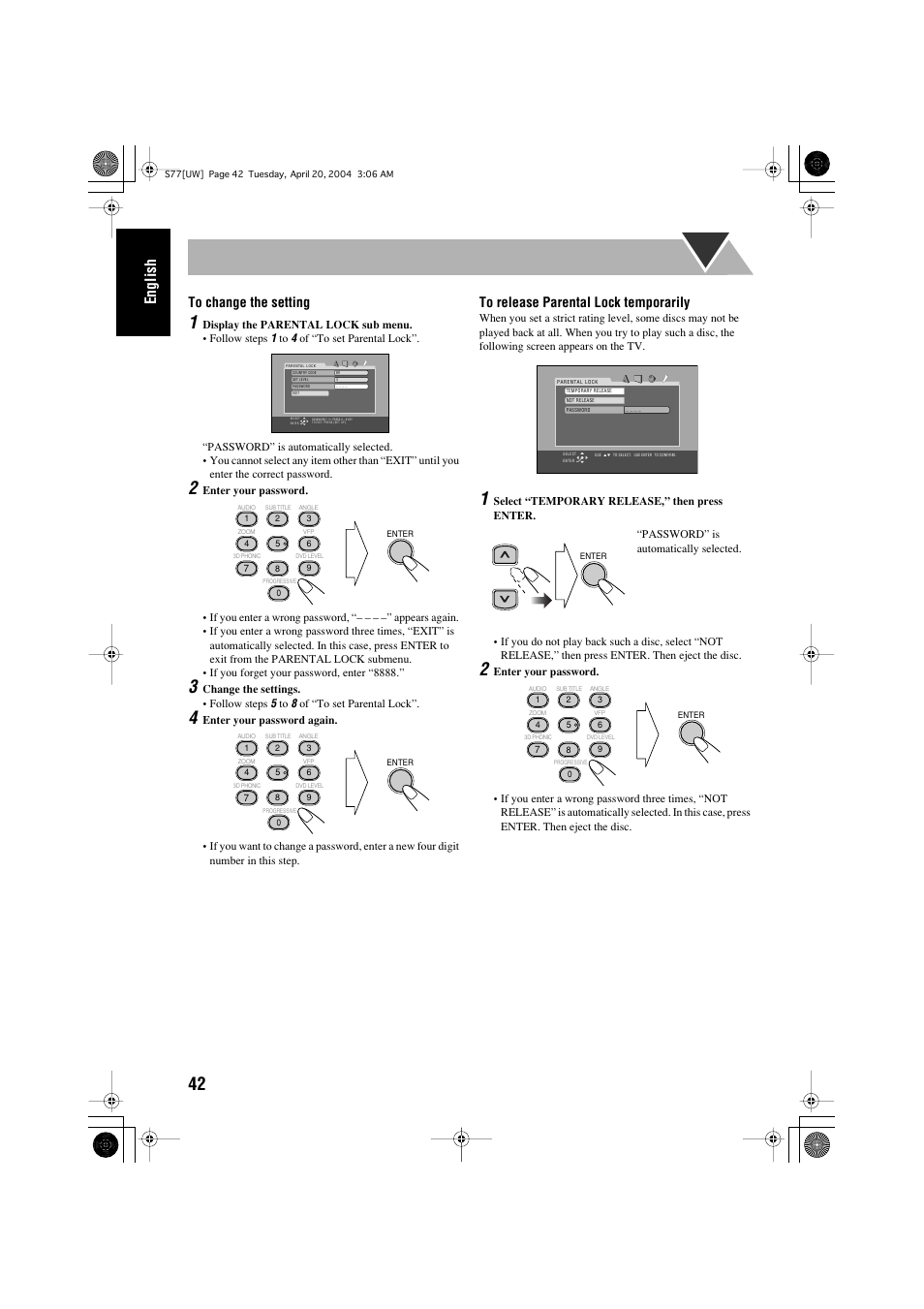 English | JVC UX-S77 User Manual | Page 46 / 155