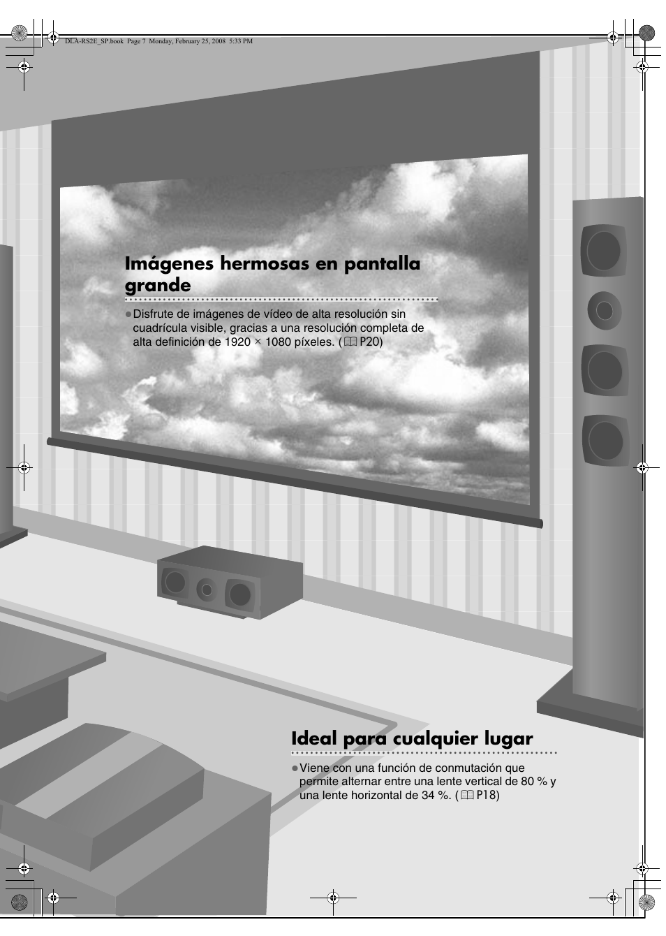 Imágenes hermosas en pantalla, Grande, Ideal para cualquier lugar | JVC LCT2441-001B User Manual | Page 115 / 162