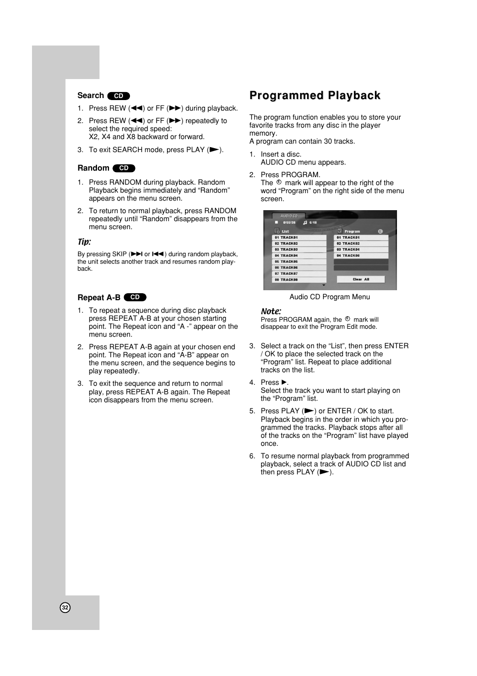 Programmed playback | JVC HR-XVC19SUS User Manual | Page 32 / 42