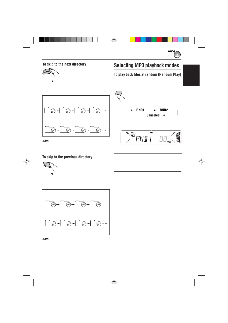 Selecting mp3 playback modes, English | JVC KD-S785 User Manual | Page 19 / 31