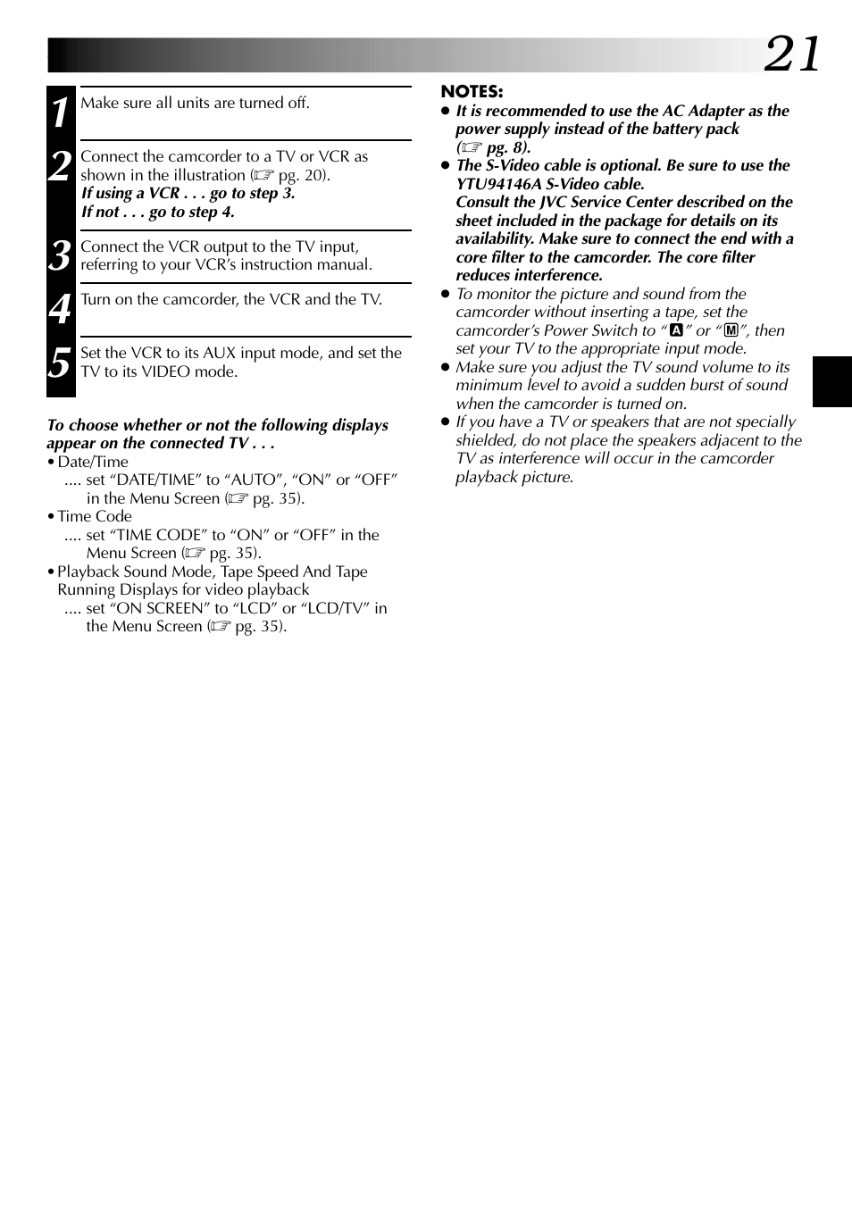 JVC GR-DVL315 User Manual | Page 21 / 68