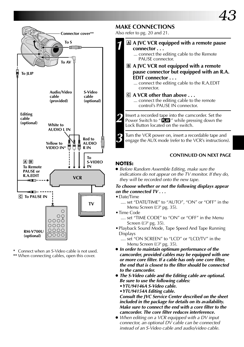 JVC GR-DVL315 User Manual | Page 43 / 68