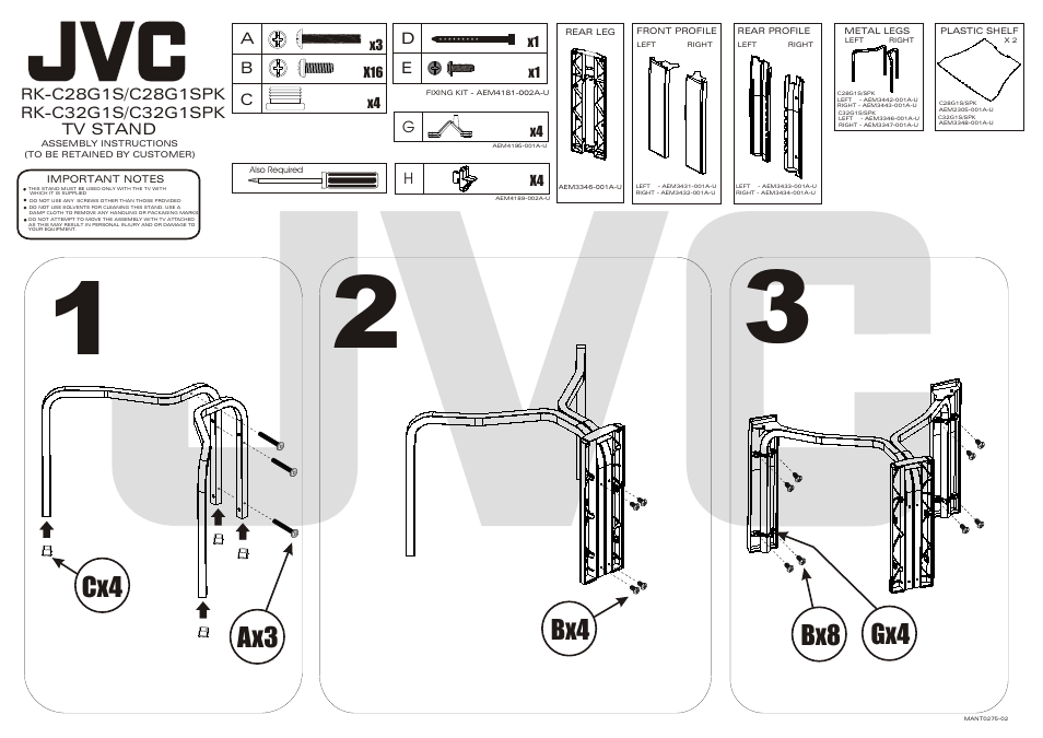 JVC RK-C28G1S User Manual | 2 pages