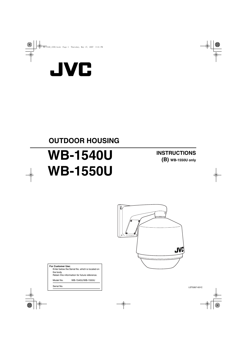 JVC WB-1540U User Manual | 16 pages