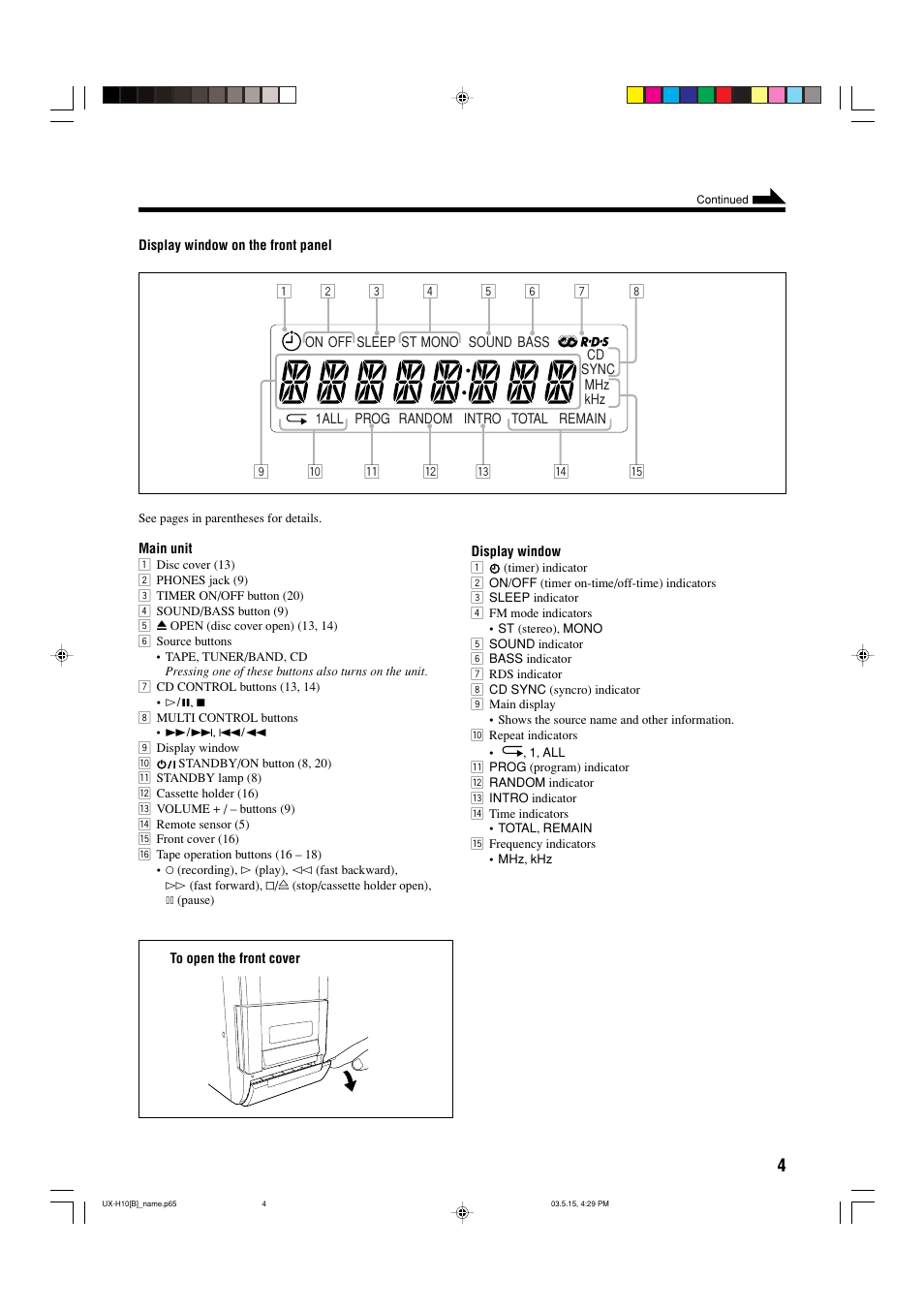 JVC CA-UXH10 User Manual | Page 7 / 26