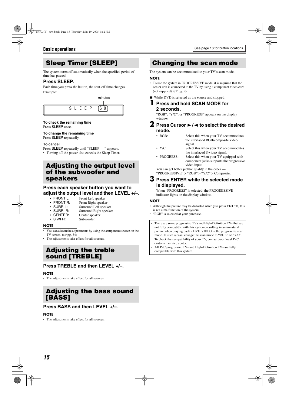Changing the scan mode | JVC SP-PWC3 User Manual | Page 18 / 44
