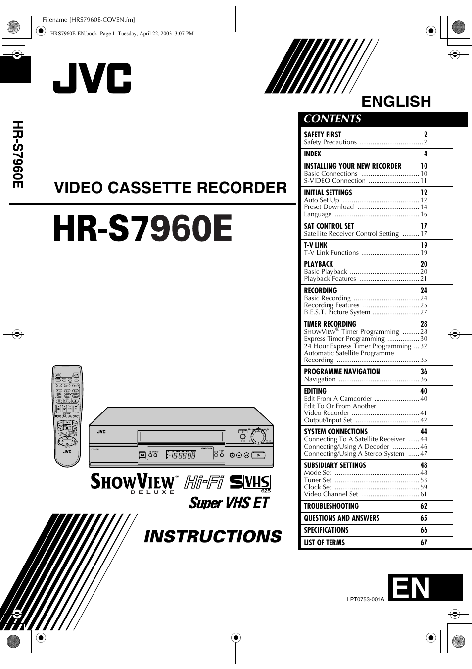 JVC HR-S7960E User Manual | 68 pages