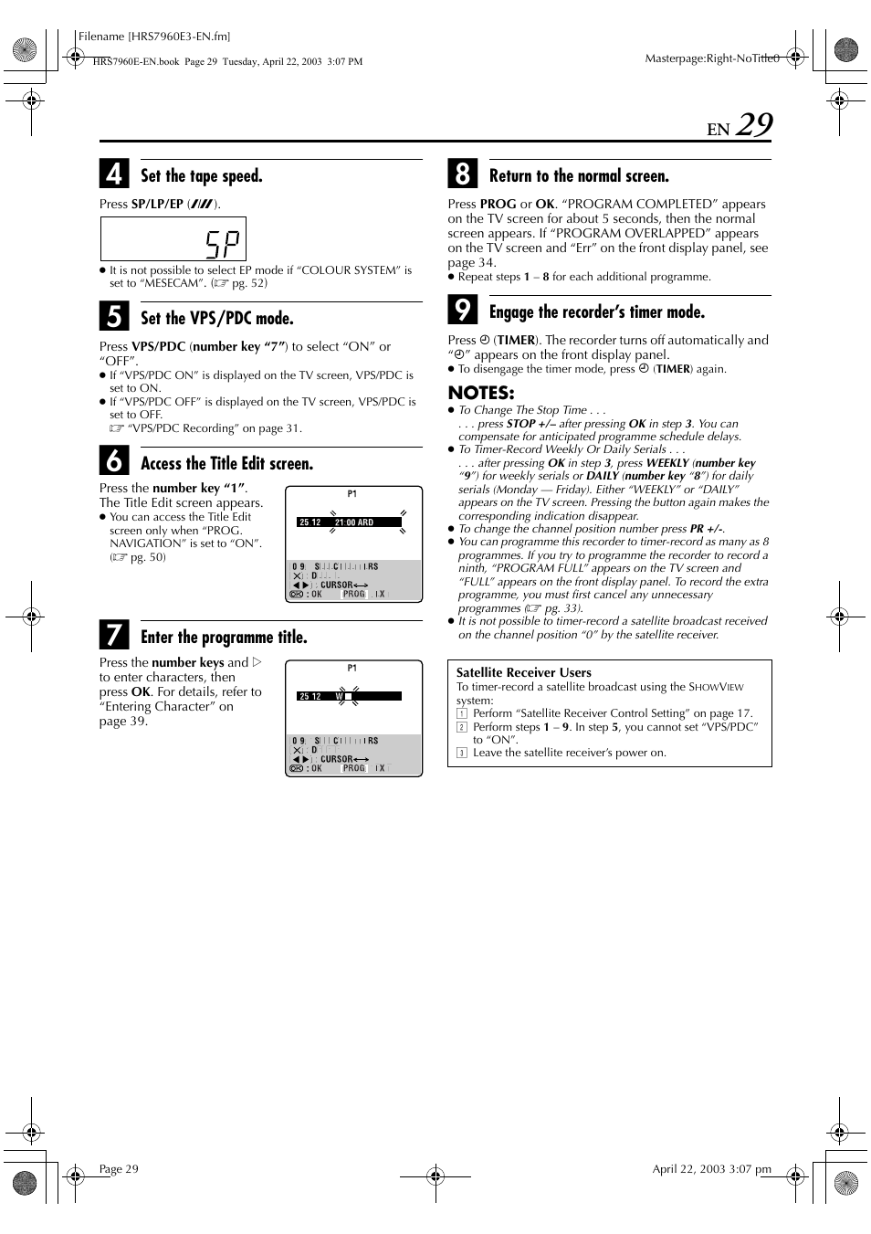 JVC HR-S7960E User Manual | Page 29 / 68