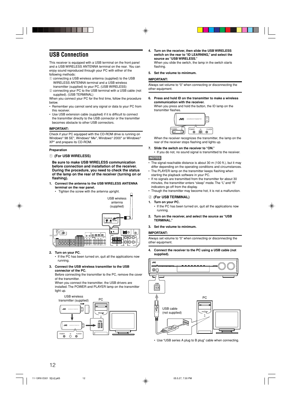 Usb connection | JVC LVT1321-010C User Manual | Page 14 / 45