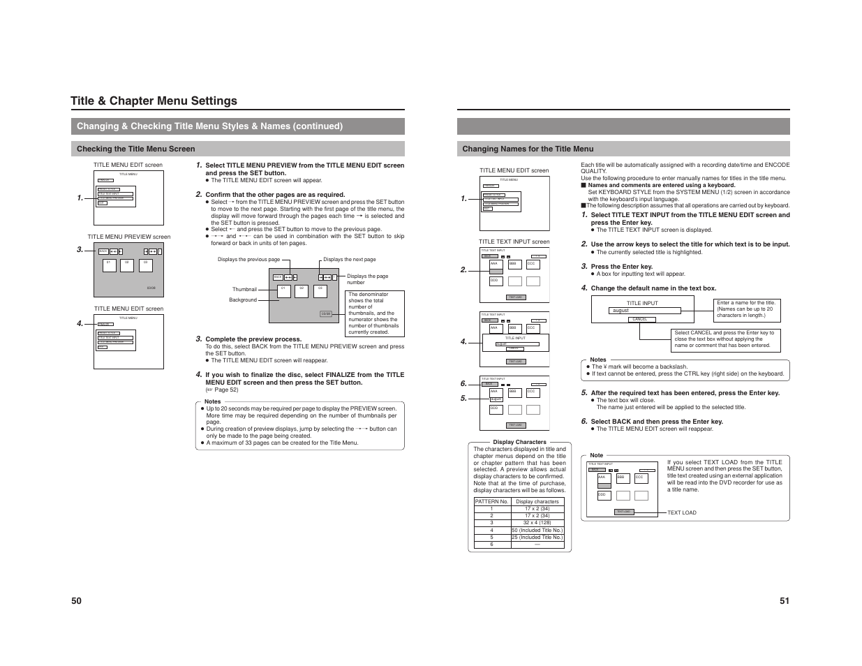 Title & chapter menu settings | JVC BD-X201M User Manual | Page 31 / 45