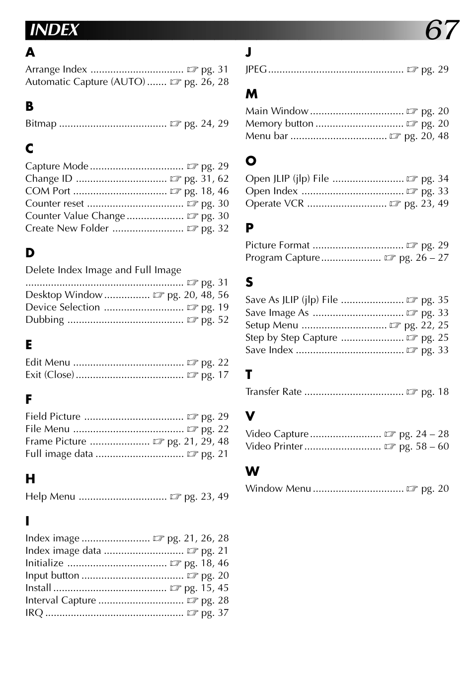 Index | JVC 0397MKV*UN*SN User Manual | Page 67 / 68