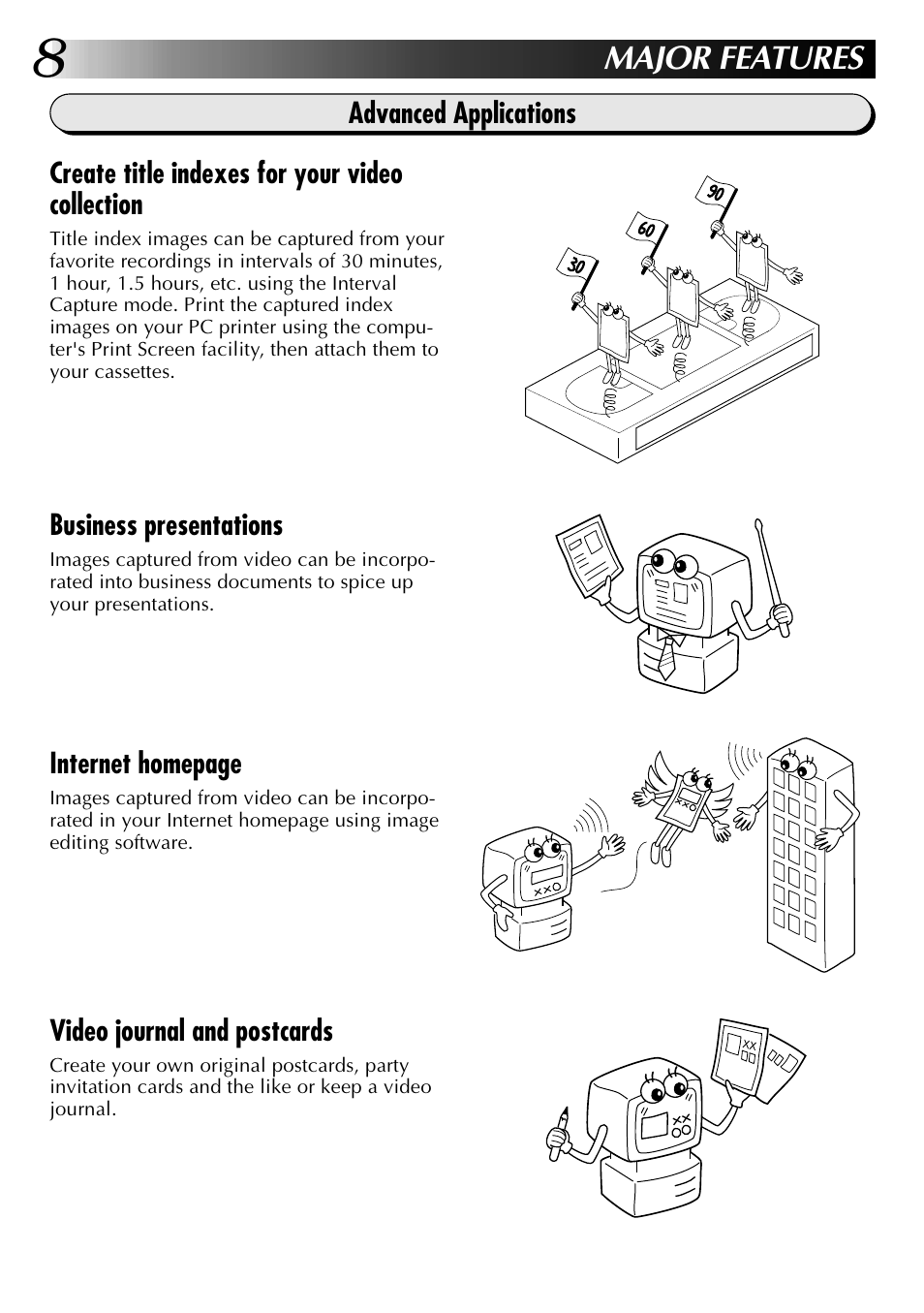 Major features | JVC 0397MKV*UN*SN User Manual | Page 8 / 68