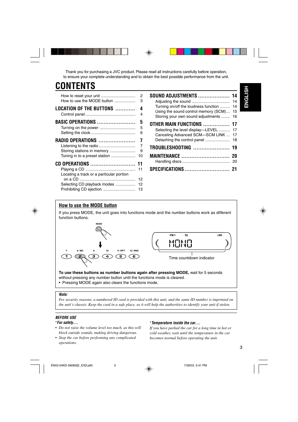 JVC KD-S6060 User Manual | Page 3 / 82