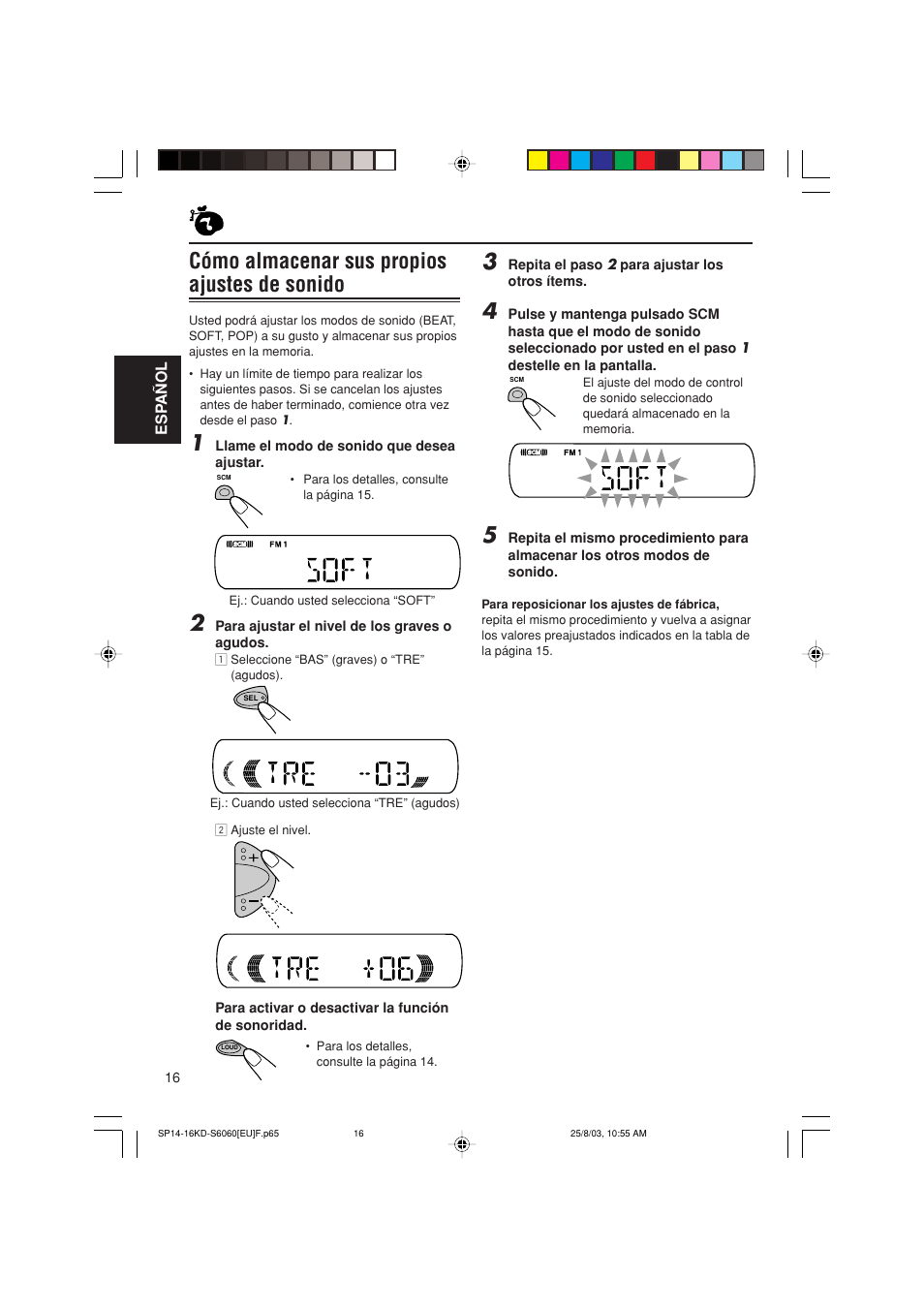 Cómo almacenar sus propios ajustes de sonido | JVC KD-S6060 User Manual | Page 36 / 82