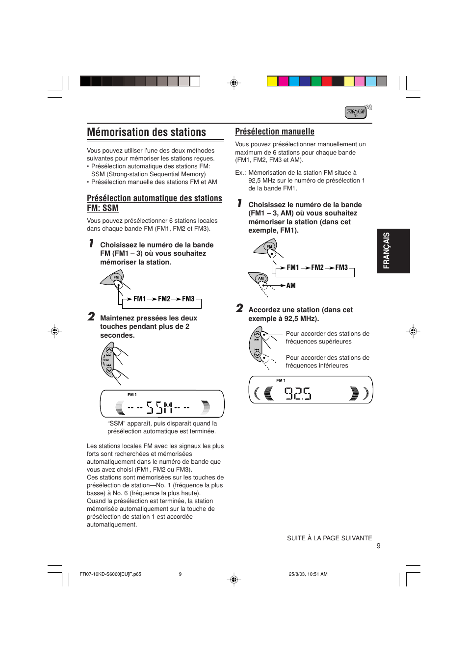 Mémorisation des stations | JVC KD-S6060 User Manual | Page 49 / 82