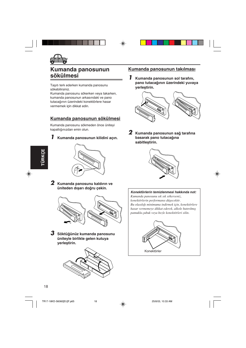 Kumanda panosunun sökülmesi | JVC KD-S6060 User Manual | Page 78 / 82