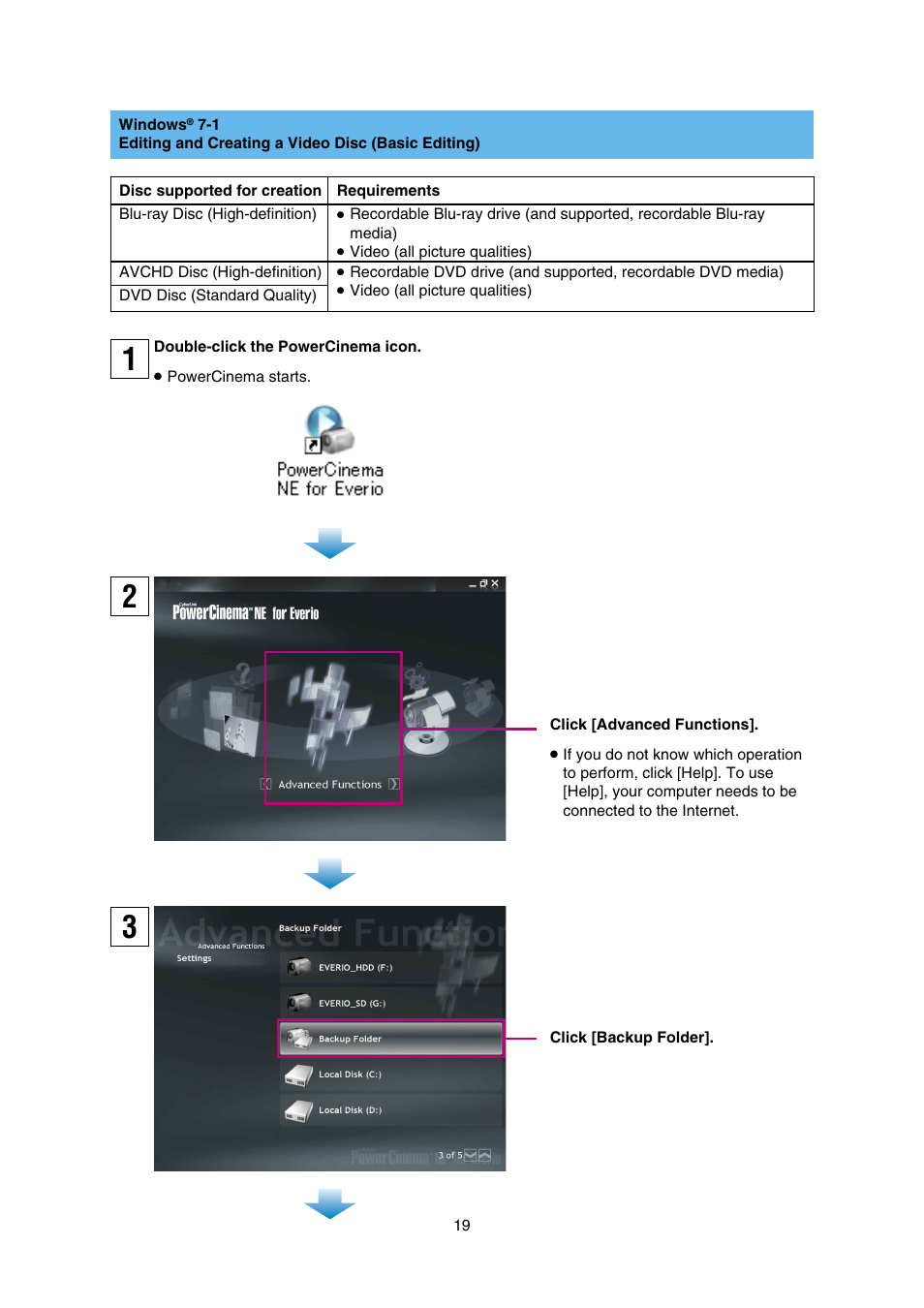 Editing and creating a video disc, Basic editing) | JVC Everio GZ-HD30 User Manual | Page 19 / 48