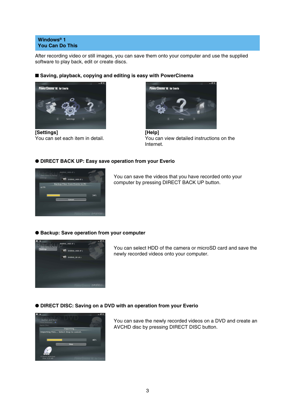 For windows, Users, You can do this | JVC Everio GZ-HD30 User Manual | Page 3 / 48