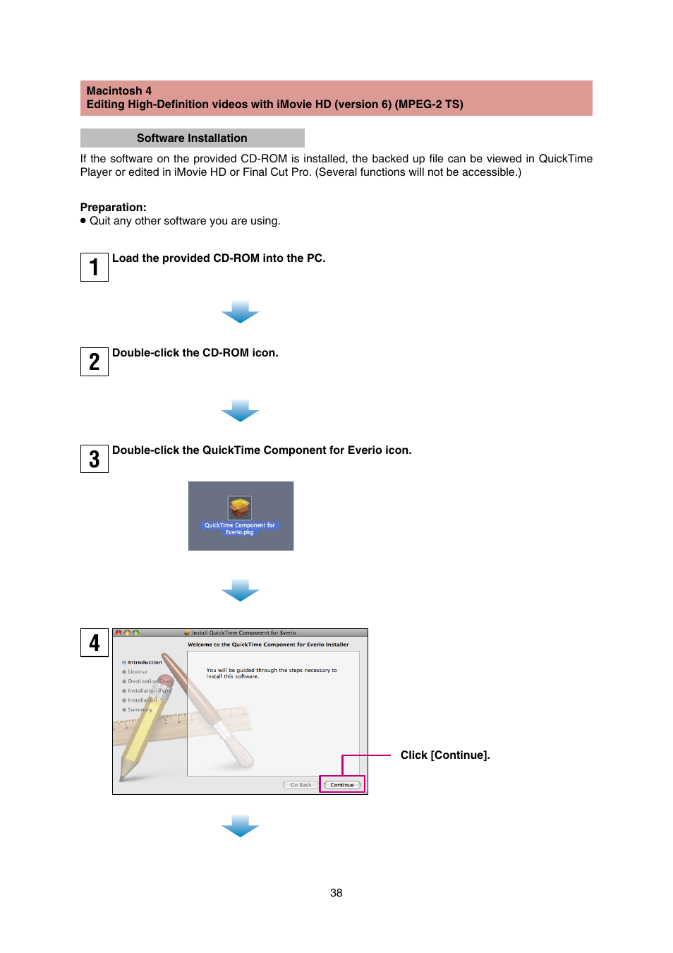 Editing high-definition videos with, Imovie hd (version 6) (mpeg-2 ts) | JVC Everio GZ-HD30 User Manual | Page 38 / 48