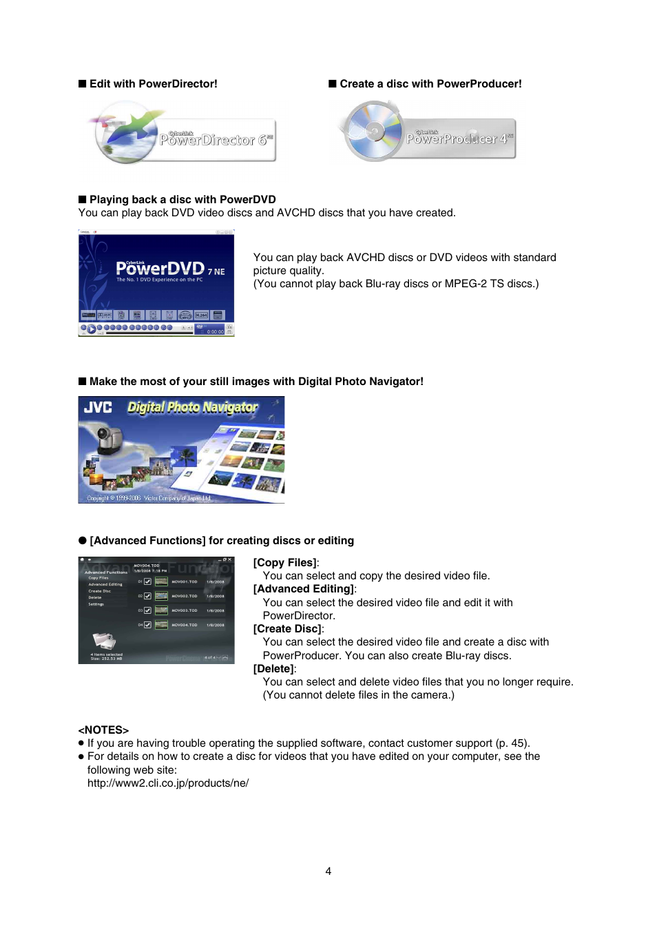 JVC Everio GZ-HD30 User Manual | Page 4 / 48