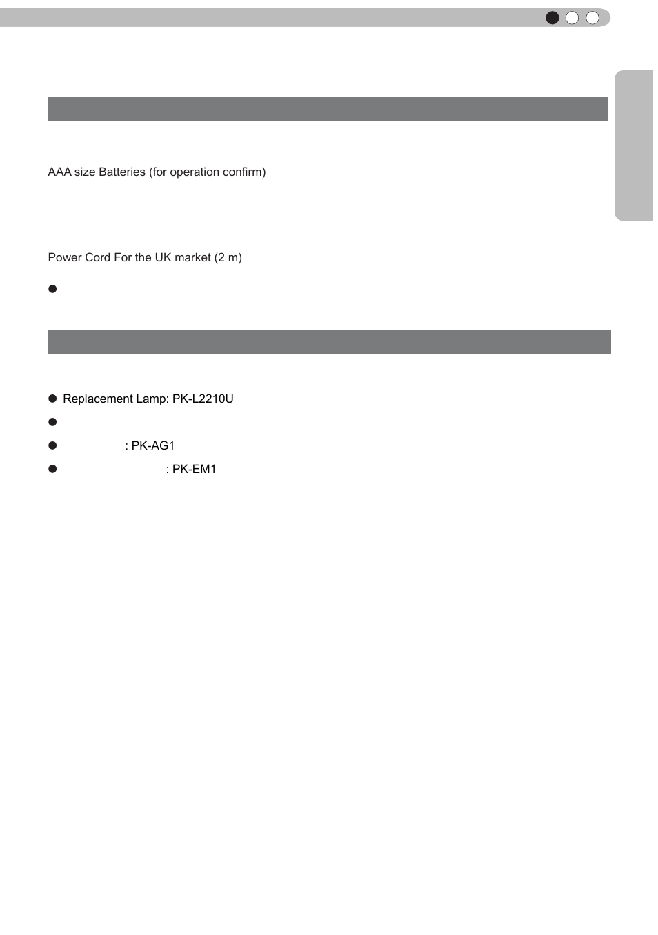 Accessories/optional accessories, Optional accessories check the accessories, Getting started | JVC D-ILA DLA-RS60 User Manual | Page 13 / 78